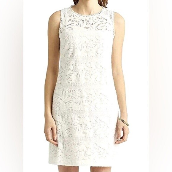 Lauren Ralph Lauren Dresses & Skirts - Lauren Ralph Lauren White Lace Eyelet Dress Lined size 6 NWT Coastal‎ Cowgirl